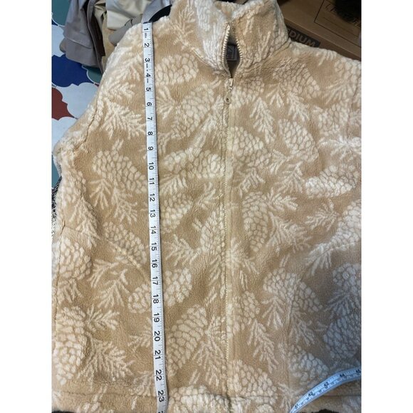 Black Mountain Tan White Full Zip Fleece Jacket Sz XS - Picture 8 of 9